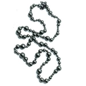 J Crew Charcoal Dark Gray Faux Pearl Heavy Station Necklace 33”